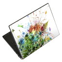 ノートパソコン スキンシール 13.3インチまで対応 汎用ステッカー 2枚セット LAVIE用 FMV用 LIFEBOOK用 Dynabook用 Lenovo用 Thinkbook用 IdeaPad用 HP用 Pavillon用 ENVY用 Elite用 Dell用 Vostro用 Inspiron用 VAIO用 006256 植物 蝶 カラフル(2)