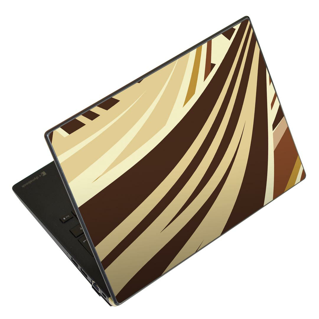 ノートパソコン スキンシール 13.3インチまで対応 汎用ステッカー 2枚セット LAVIE用 FMV用 LIFEBOOK用 Dynabook用 Lenovo用 Thinkbook用 IdeaPad用 HP用 Pavillon用 ENVY用 Elite用 Dell用 Vostro用 Inspiron用 VAIO用 006546 茶色 ブラウン 模様