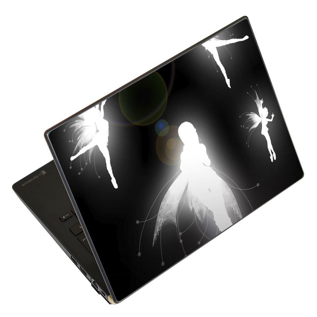 ノートパソコン スキンシール 17インチまで対応 汎用ステッカー 2枚セット LAVIE用 FMV用 LIFEBOOK用 Dynabook用 Lenovo用 Thinkbook用 IdeaPad用 HP用 Pavillon用 ENVY用 Elite用 Dell用 Vostro用 Inspiron用 VAIO用 006674 妖精 人物