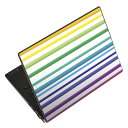 ノートパソコン スキンシール 17インチまで対応 汎用ステッカー 2枚セット LAVIE用 FMV用 LIFEBOOK用 Dynabook用 Lenovo用 Thinkbook用 IdeaPad用 HP用 Pavillon用 ENVY用 Elite用 Dell用 Vostro用 Inspiron用 VAIO用 007065 レインボー 模様