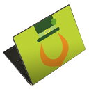 ノートパソコン スキンシール 13.3インチまで対応 汎用ステッカー 2枚セット LAVIE用 FMV用 LIFEBOOK用 Dynabook用 Lenovo用 Thinkbook用 IdeaPad用 HP用 Pavillon用 ENVY用 Elite用 Dell用 Vostro用 Inspiron用 VAIO用 007386 緑 グリーン 帽子 クローバー
