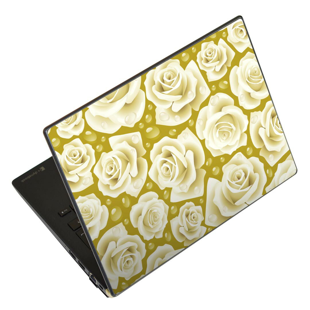 ノートパソコン スキンシール 13.3インチまで対応 汎用ステッカー 2枚セット LAVIE用 FMV用 LIFEBOOK用 Dynabook用 Lenovo用 Thinkbook用 IdeaPad用 HP用 Pavillon用 ENVY用 Elite用 Dell用 Vostro用 Inspiron用 VAIO用 007622 花　　模様