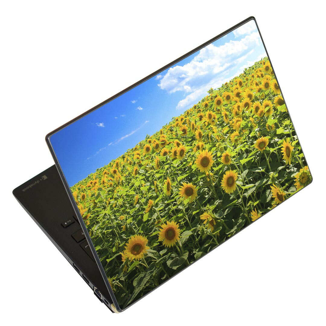 ノートパソコン スキンシール 13.3インチまで対応 汎用ステッカー 2枚セット LAVIE用 FMV用 LIFEBOOK用 Dynabook用 Lenovo用 Thinkbook用 IdeaPad用 HP用 Pavillon用 ENVY用 Elite用 Dell用 Vostro用 Inspiron用 VAIO用 007936 写真 花 向日葵 ひまわり