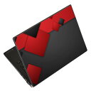 ノートパソコン スキンシール 13.3インチまで対応 汎用ステッカー 2枚セット LAVIE用 FMV用 LIFEBOOK用 Dynabook用 Lenovo用 Thinkbook用 IdeaPad用 HP用 Pavillon用 ENVY用 Elite用 Dell用 Vostro用 Inspiron用 VAIO用 008561 黒 赤 レッド ブラック 模様(2)