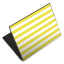 ノートパソコン スキンシール 17インチまで対応 汎用ステッカー 2枚セット LAVIE用 FMV用 LIFEBOOK用 Dynabook用 Lenovo用 Thinkbook用 IdeaPad用 HP用 Pavillon用 ENVY用 Elite用 Dell用 Vostro用 Inspiron用 VAIO用 009037 シンプル ボーダー 黄色(2)