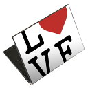 ノートパソコン スキンシール 13.3インチまで対応 汎用ステッカー 2枚セット LAVIE用 FMV用 LIFEBOOK用 Dynabook用 Lenovo用 Thinkbook用 IdeaPad用 HP用 Pavillon用 ENVY用 Elite用 Dell用 Vostro用 Inspiron用 VAIO用 009284 英語 ハート LOVE(2)