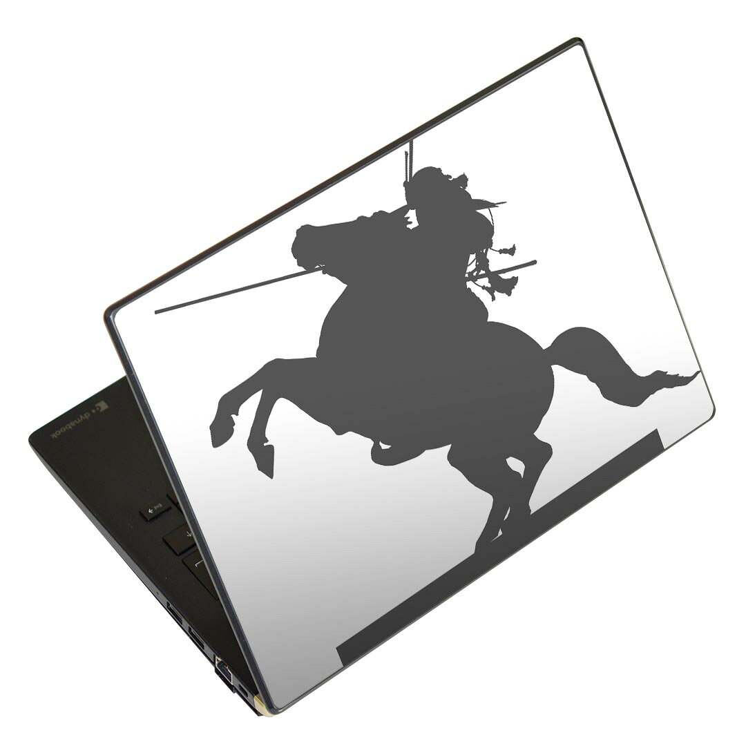 ノートパソコン スキンシール 13.3インチまで対応 汎用ステッカー 2枚セット LAVIE用 FMV用 LIFEBOOK用 Dynabook用 Lenovo用 Thinkbook用 IdeaPad用 HP用 Pavillon用 ENVY用 Elite用 Dell用 Vostro用 Inspiron用 VAIO用 009473 モノクロ 馬 白 黒