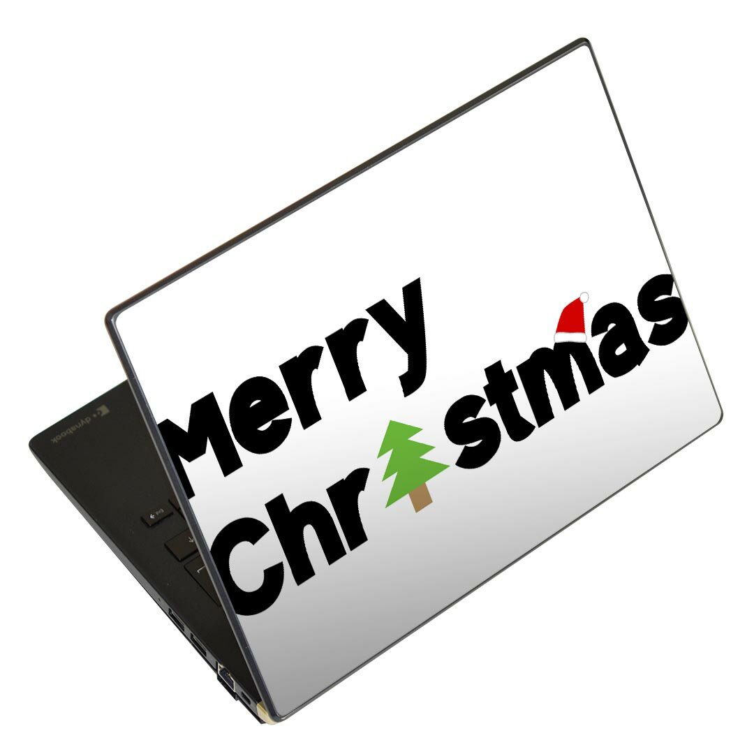 ノートパソコン スキンシール 13.3インチまで対応 汎用ステッカー 2枚セット LAVIE用 FMV用 LIFEBOOK用 Dynabook用 Lenovo用 Thinkbook用 IdeaPad用 HP用 Pavillon用 ENVY用 Elite用 Dell用 Vostro用 Inspiron用 VAIO用 009720 クリスマス ツリー 英語