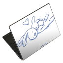 ノートパソコン スキンシール 13.3インチまで対応 汎用ステッカー 2枚セット LAVIE用 FMV用 LIFEBOOK用 Dynabook用 Lenovo用 Thinkbook用 IdeaPad用 HP用 Pavillon用 ENVY用 Elite用 Dell用 Vostro用 Inspiron用 VAIO用 009725 動物 うさぎ ハート