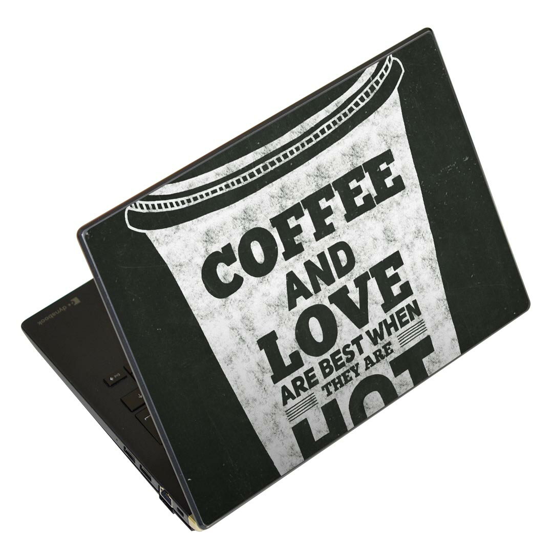 ノートパソコン スキンシール 17インチまで対応 汎用ステッカー 2枚セット LAVIE用 FMV用 LIFEBOOK用 Dynabook用 Lenovo用 Thinkbook用 IdeaPad用 HP用 Pavillon用 ENVY用 Elite用 Dell用 Vostro用 Inspiron用 VAIO用 010397 カフェ　おしゃれ　英語(2.0)