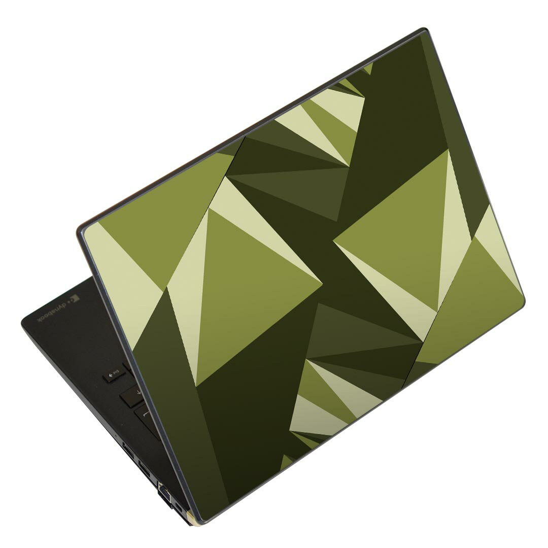 ノートパソコン スキンシール 17インチまで対応 汎用ステッカー 2枚セット LAVIE用 FMV用 LIFEBOOK用 Dynabook用 Lenovo用 Thinkbook用 IdeaPad用 HP用 Pavillon用 ENVY用 Elite用 Dell用 Vostro用 Inspiron用 VAIO用 010461 迷彩　カモフラ　緑