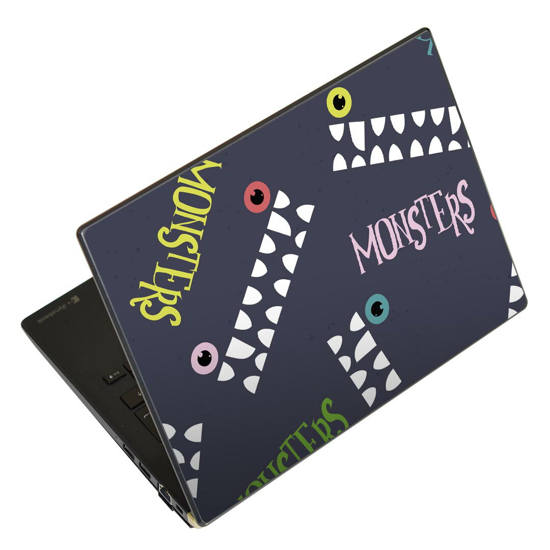 ノートパソコン スキンシール 13.3インチまで対応 汎用ステッカー 2枚セット LAVIE用 FMV用 LIFEBOOK用 Dynabook用 Lenovo用 Thinkbook用 IdeaPad用 HP用 Pavillon用 ENVY用 Elite用 Dell用 Vostro用 Inspiron用 VAIO用 011066 モンスター　キャラクター