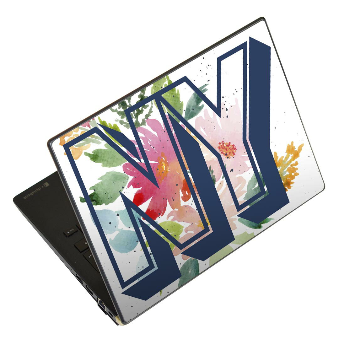ノートパソコン スキンシール 17インチまで対応 汎用ステッカー 2枚セット LAVIE用 FMV用 LIFEBOOK用 Dynabook用 Lenovo用 Thinkbook用 IdeaPad用 HP用 Pavillon用 ENVY用 Elite用 Dell用 Vostro用 Inspiron用 VAIO用 011072 ニューヨーク カラフル 花