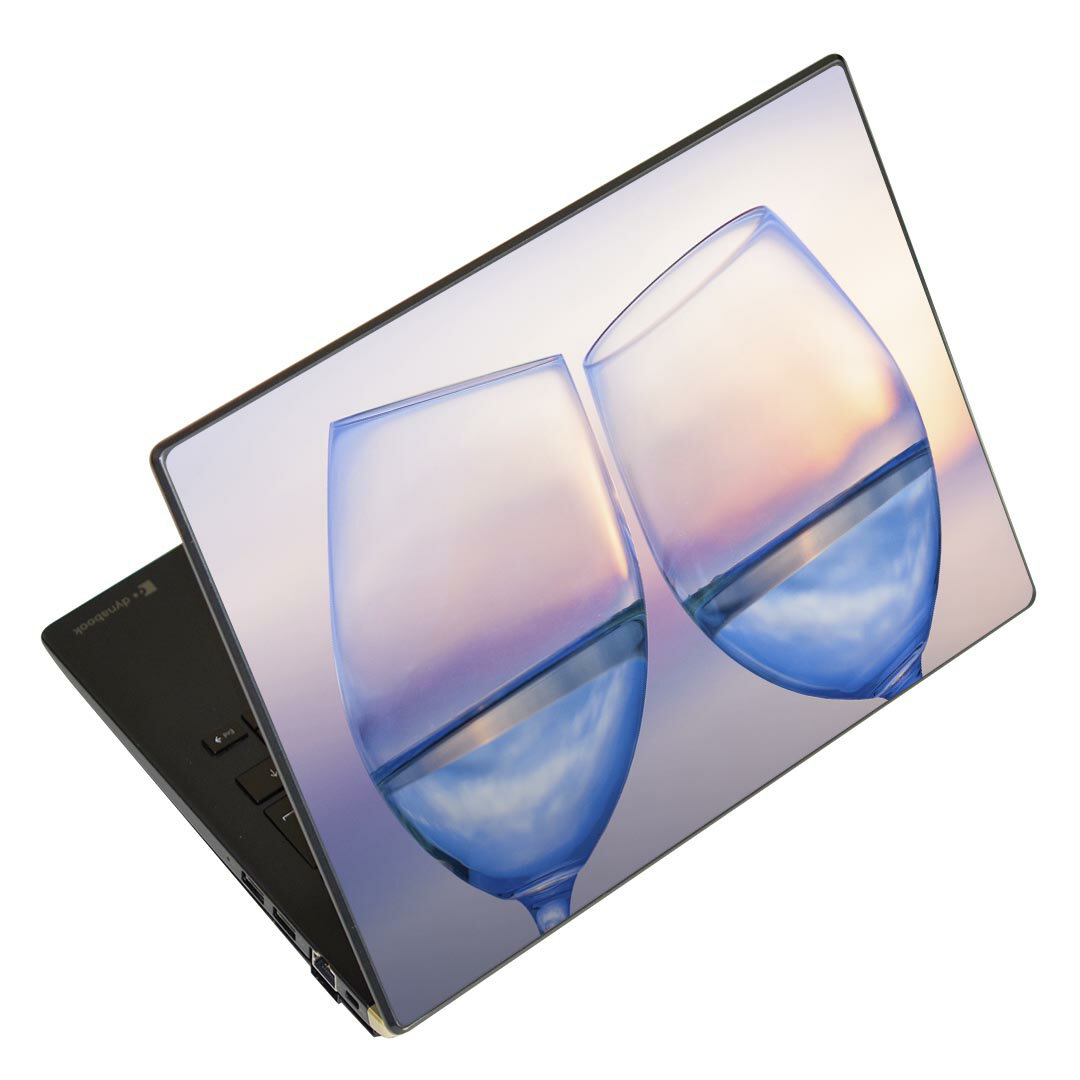 ノートパソコン スキンシール 13.3インチまで対応 汎用ステッカー 2枚セット LAVIE用 FMV用 LIFEBOOK用 Dynabook用 Lenovo用 Thinkbook用 IdeaPad用 HP用 Pavillon用 ENVY用 Elite用 Dell用 Vostro用 Inspiron用 VAIO用 011243 グラス 写真 グラデーション