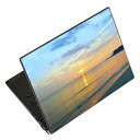 ノートパソコン スキンシール 17インチまで対応 汎用ステッカー 2枚セット LAVIE用 FMV用 LIFEBOOK用 Dynabook用 Lenovo用 Thinkbook用 IdeaPad用 HP用 Pavillon用 ENVY用 Elite用 Dell用 Vostro用 Inspiron用 VAIO用 011256 海 ビーチ 夕日(2)