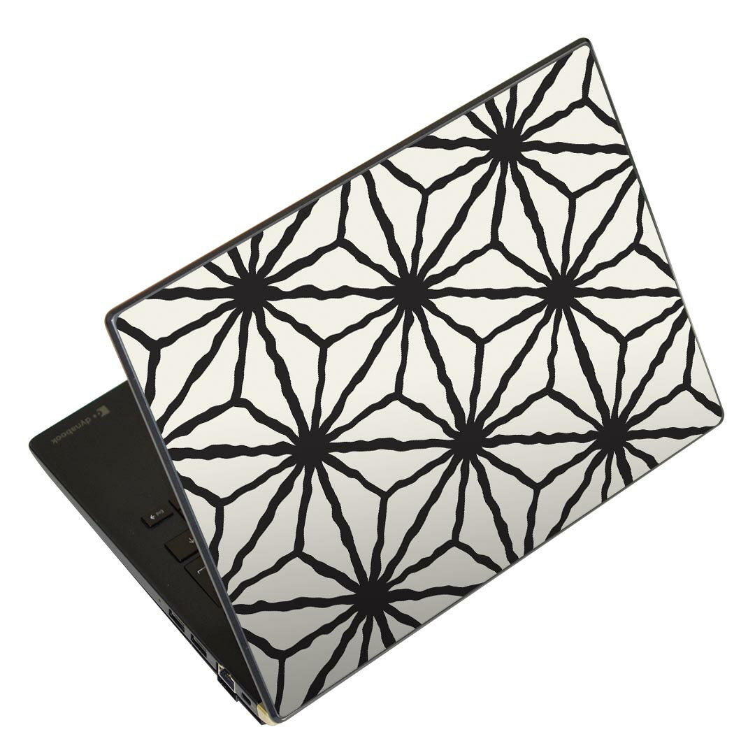 ノートパソコン スキンシール 17インチまで対応 汎用ステッカー 2枚セット LAVIE用 FMV用 LIFEBOOK用 Dynabook用 Lenovo用 Thinkbook用 IdeaPad用 HP用 Pavillon用 ENVY用 Elite用 Dell用 Vostro用 Inspiron用 VAIO用 011941 モノトーン　模様　白黒