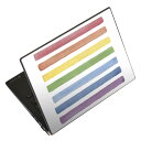 ノートパソコン スキンシール 13.3インチまで対応 汎用ステッカー 2枚セット LAVIE用 FMV用 LIFEBOOK用 Dynabook用 Lenovo用 Thinkbook用 IdeaPad用 HP用 Pavillon用 ENVY用 Elite用 Dell用 Vostro用 Inspiron用 VAIO用 012203 ボーダー カラフル レインボー