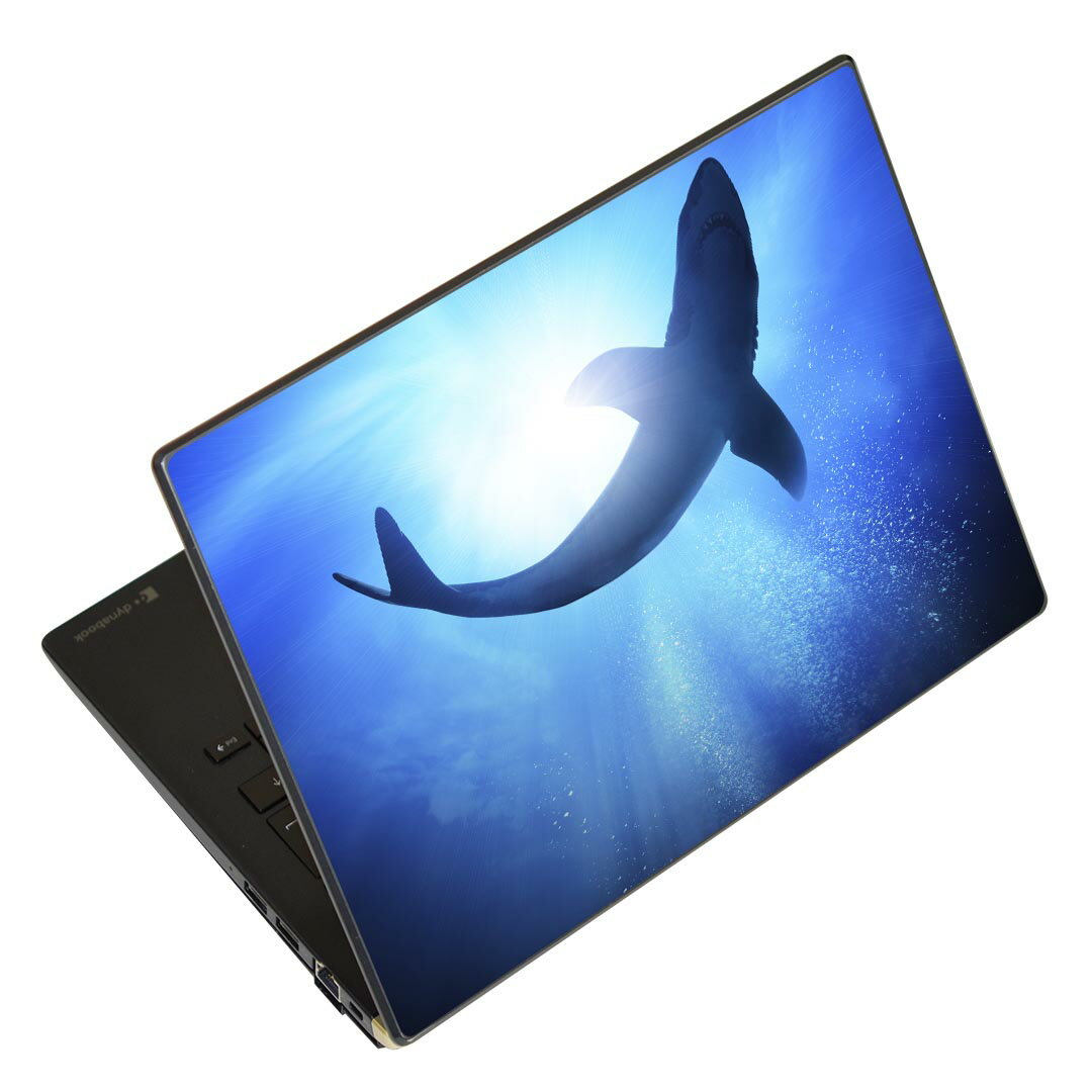ノートパソコン スキンシール 13.3インチまで対応 汎用ステッカー 2枚セット LAVIE用 FMV用 LIFEBOOK用 Dynabook用 Lenovo用 Thinkbook用 IdeaPad用 HP用 Pavillon用 ENVY用 Elite用 Dell用 Vostro用 Inspiron用 VAIO用 012652 魚 くじら 海