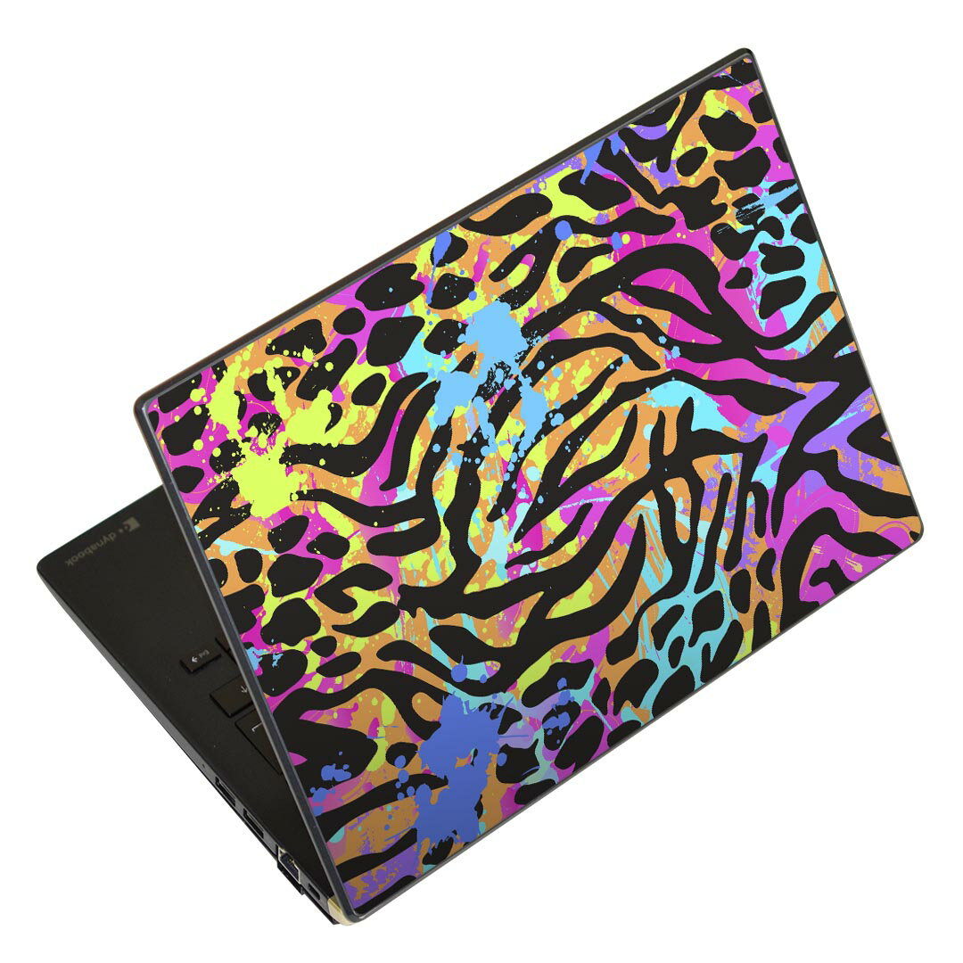 ノートパソコン スキンシール 13.3インチまで対応 汎用ステッカー 2枚セット LAVIE用 FMV用 LIFEBOOK用 Dynabook用 Lenovo用 Thinkbook用 IdeaPad用 HP用 Pavillon用 ENVY用 Elite用 Dell用 Vostro用 Inspiron用 VAIO用 012697 ヒョウ柄　ゼブラ　動物