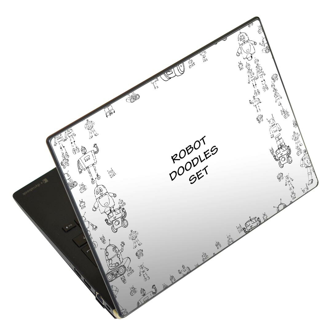 ノートパソコン スキンシール 13.3インチまで対応 汎用ステッカー 2枚セット LAVIE用 FMV用 LIFEBOOK用 Dynabook用 Lenovo用 Thinkbook用 IdeaPad用 HP用 Pavillon用 ENVY用 Elite用 Dell用 Vostro用 Inspiron用 VAIO用 013504 ロボット　機械