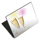 ノートパソコン スキンシール 17インチまで対応 汎用ステッカー 2枚セット LAVIE用 FMV用 LIFEBOOK用 Dynabook用 Lenovo用 Thinkbook用 IdeaPad用 HP用 Pavillon用 ENVY用 Elite用 Dell用 Vostro用 Inspiron用 VAIO用 013739 シャンパン お祝い お酒(2)