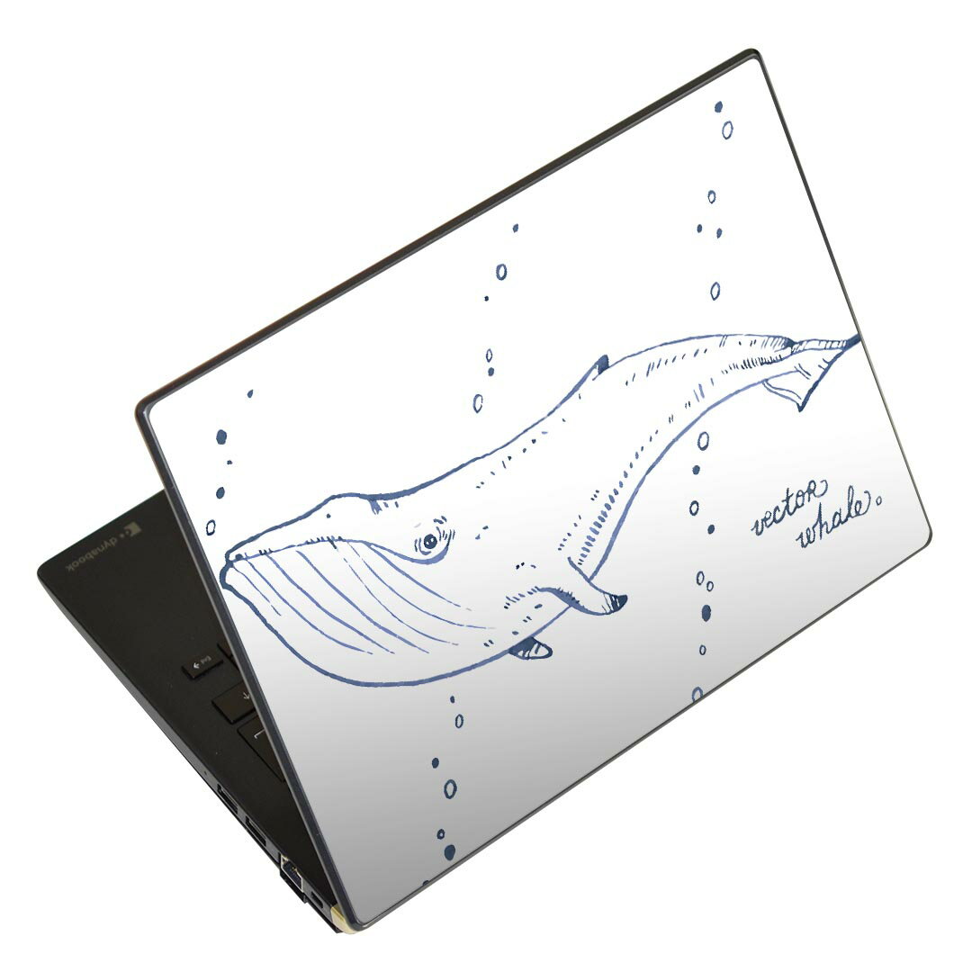 ノートパソコン スキンシール 13.3インチまで対応 汎用ステッカー 2枚セット LAVIE用 FMV用 LIFEBOOK用 Dynabook用 Lenovo用 Thinkbook用 IdeaPad用 HP用 Pavillon用 ENVY用 Elite用 Dell用 Vostro用 Inspiron用 VAIO用 014742 海 クジラ 生き物
