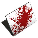ノートパソコン スキンシール 17インチまで対応 汎用ステッカー 2枚セット LAVIE用 FMV用 LIFEBOOK用 Dynabook用 Lenovo用 Thinkbook用 IdeaPad用 HP用 Pavillon用 ENVY用 Elite用 Dell用 Vostro用 Inspiron用 VAIO用 015375 血 ハロウィン