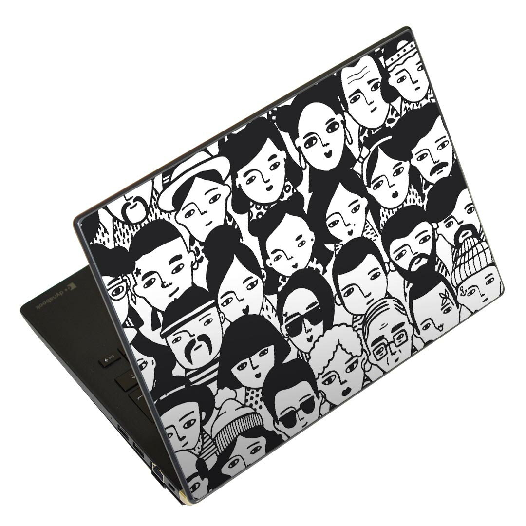 ノートパソコン スキンシール 17インチまで対応 汎用ステッカー 2枚セット LAVIE用 FMV用 LIFEBOOK用 Dynabook用 Lenovo用 Thinkbook用 IdeaPad用 HP用 Pavillon用 ENVY用 Elite用 Dell用 Vostro用 Inspiron用 VAIO用 016135 人間(2.0)