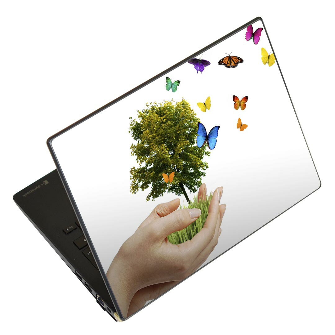 ノートパソコン スキンシール 17インチまで対応 汎用ステッカー 2枚セット LAVIE用 FMV用 LIFEBOOK用 Dynabook用 Lenovo用 Thinkbook用 IdeaPad用 HP用 Pavillon用 ENVY用 Elite用 Dell用 Vostro用 Inspiron用 VAIO用 016170 自然 木 鳥