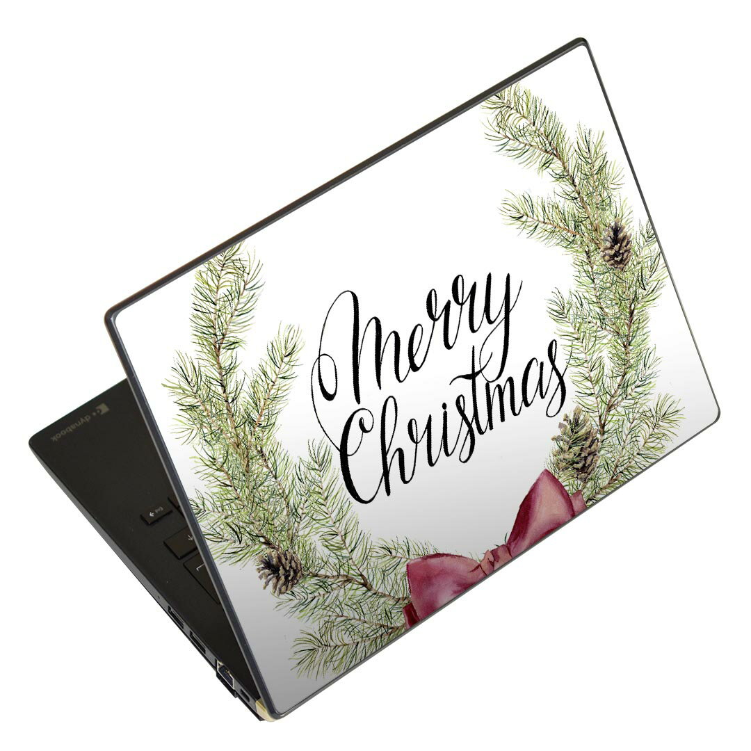 ノートパソコン スキンシール 13.3インチまで対応 汎用ステッカー 2枚セット LAVIE用 FMV用 LIFEBOOK用 Dynabook用 Lenovo用 Thinkbook用 IdeaPad用 HP用 Pavillon用 ENVY用 Elite用 Dell用 Vostro用 Inspiron用 VAIO用 016385 クリスマス リース