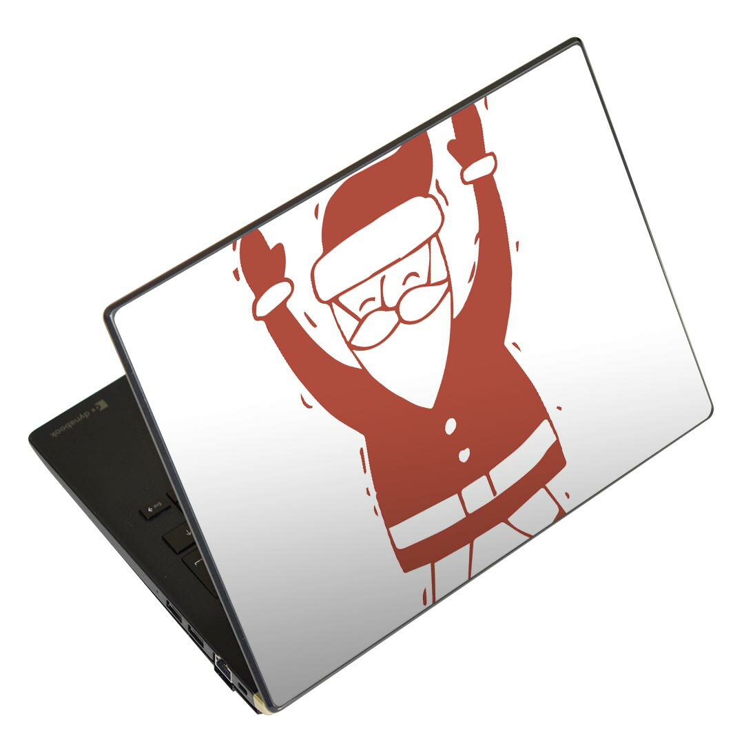 ノートパソコン スキンシール 13.3インチまで対応 汎用ステッカー 2枚セット LAVIE用 FMV用 LIFEBOOK用 Dynabook用 Lenovo用 Thinkbook用 IdeaPad用 HP用 Pavillon用 ENVY用 Elite用 Dell用 Vostro用 Inspiron用 VAIO用 017668 クリスマス サンタ 赤 クリスマス