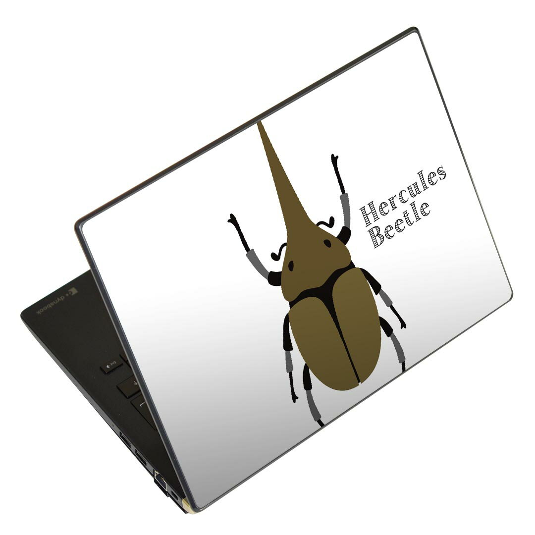 ノートパソコン スキンシール 17インチまで対応 汎用ステッカー 2枚セット LAVIE用 FMV用 LIFEBOOK用 Dynabook用 Lenovo用 Thinkbook用 IdeaPad用 HP用 Pavillon用 ENVY用 Elite用 Dell用 Vostro用 Inspiron用 VAIO用 017772 昆虫　虫　カブトムシ　 昆虫　虫　カブトムシ(2.0)
