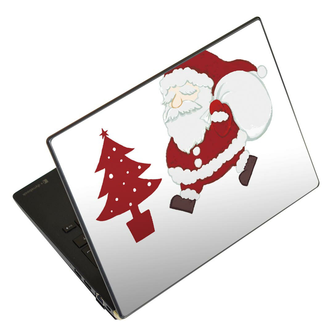ノートパソコン スキンシール 13.3インチまで対応 汎用ステッカー 2枚セット LAVIE用 FMV用 LIFEBOOK用 Dynabook用 Lenovo用 Thinkbook用 IdeaPad用 HP用 Pavillon用 ENVY用 Elite用 Dell用 Vostro用 Inspiron用 VAIO用 017777 クリスマス サンタさん クリスマス かわいい