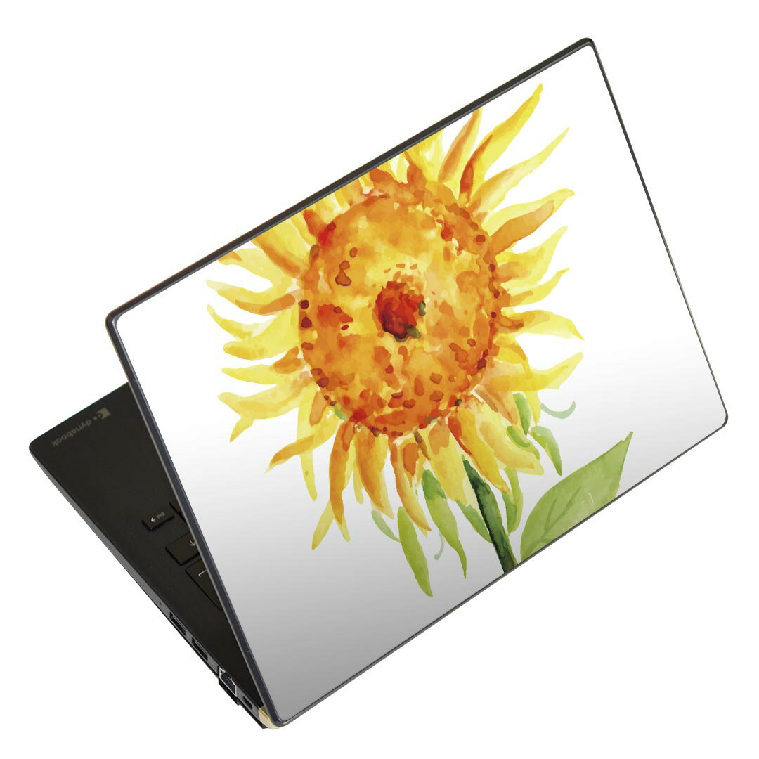 ノートパソコン スキンシール 13.3インチまで対応 汎用ステッカー 2枚セット LAVIE用 FMV用 LIFEBOOK用 Dynabook用 Lenovo用 Thinkbook用 IdeaPad用 HP用 Pavillon用 ENVY用 Elite用 Dell用 Vostro用 Inspiron用 VAIO用 017807 夏 ひまわり 夏 サン