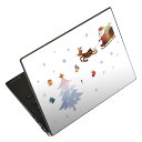 ノートパソコン スキンシール 13.3インチまで対応 汎用ステッカー 2枚セット LAVIE用 FMV用 LIFEBOOK用 Dynabook用 Lenovo用 Thinkbook用 IdeaPad用 HP用 Pavillon用 ENVY用 Elite用 Dell用 Vostro用 Inspiron用 VAIO用 017832 クリスマス トナカイ サンタ 雪(2)