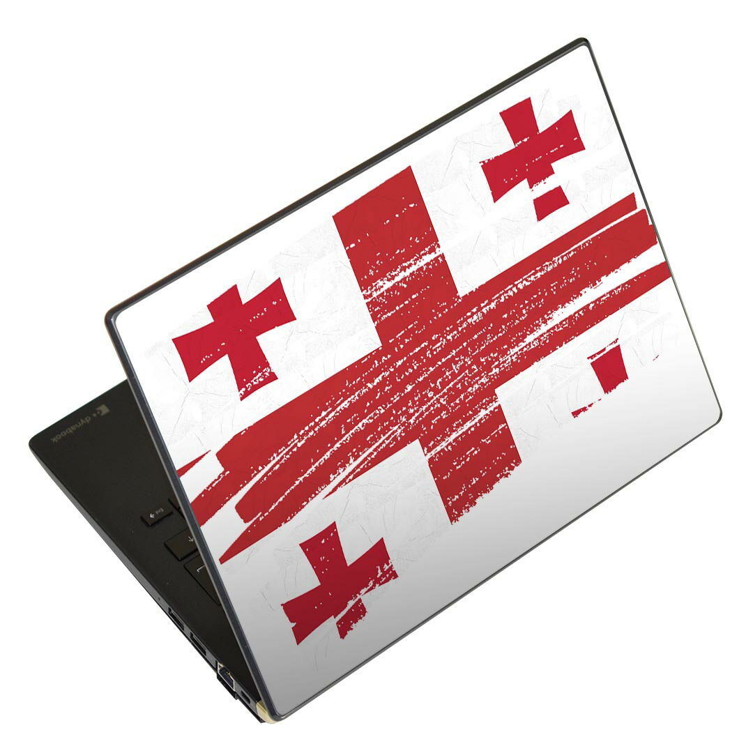 ノートパソコン スキンシール 13.3インチまで対応 汎用ステッカー 2枚セット LAVIE用 FMV用 LIFEBOOK用 Dynabook用 Lenovo用 Thinkbook用 IdeaPad用 HP用 Pavillon用 ENVY用 Elite用 Dell用 Vostro用 Inspiron用 VAIO用 018453 国旗 georgia ジョージア