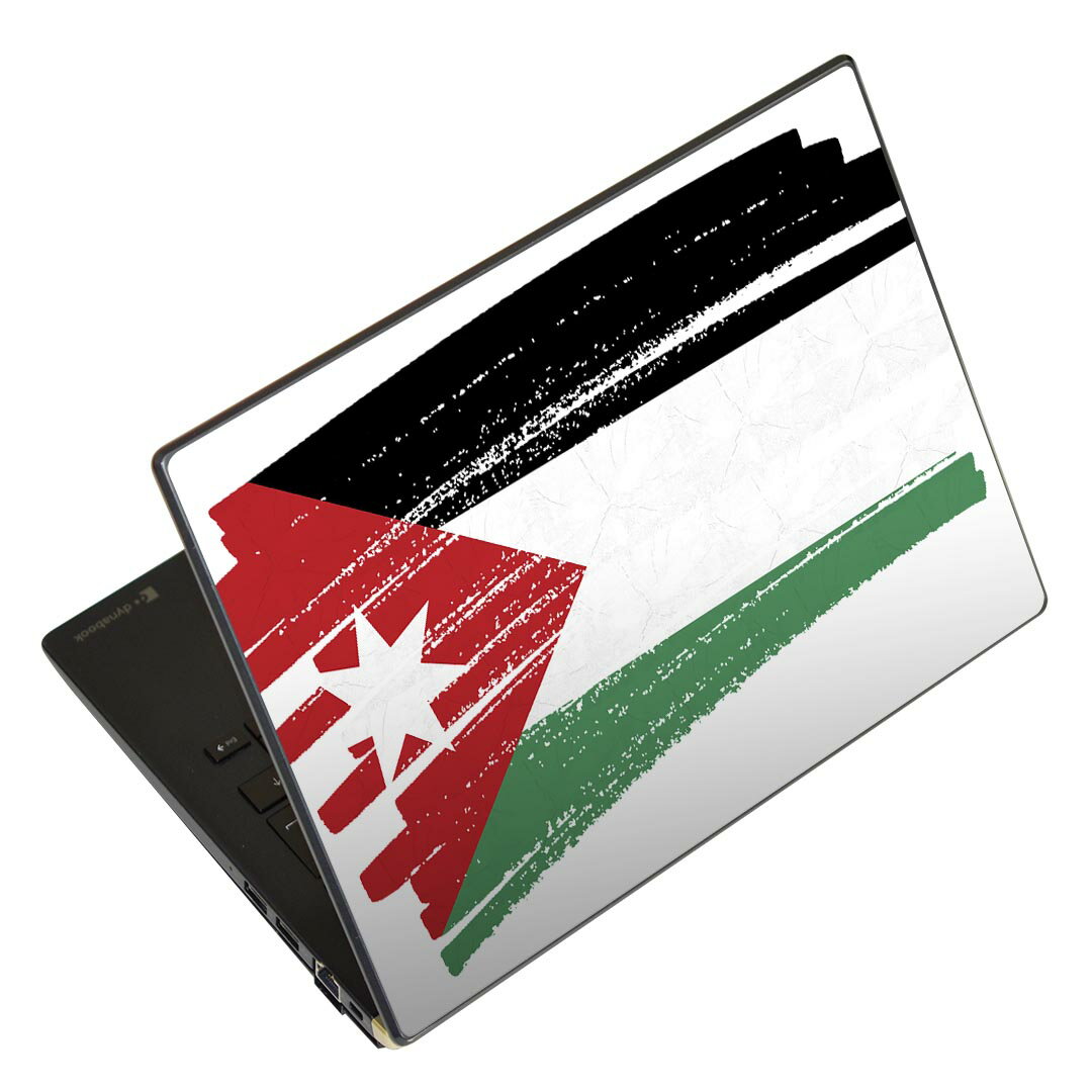 ノートパソコン スキンシール 17インチまで対応 汎用ステッカー 2枚セット LAVIE用 FMV用 LIFEBOOK用 Dynabook用 Lenovo用 Thinkbook用 IdeaPad用 HP用 Pavillon用 ENVY用 Elite用 Dell用 Vostro用 Inspiron用 VAIO用 018479 国旗 jordan ヨルダン