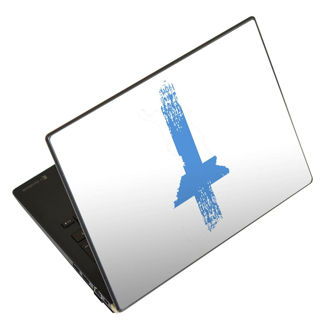 ノートパソコン スキンシール 17インチまで対応 汎用ステッカー 2枚セット LAVIE用 FMV用 LIFEBOOK用 Dynabook用 Lenovo用 Thinkbook用 IdeaPad用 HP用 Pavillon用 ENVY用 Elite用 Dell用 Vostro用 Inspiron用 VAIO用 018827 国旗 finland フィンランド