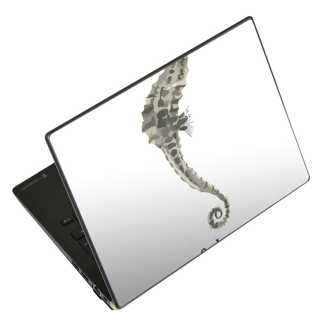 ノートパソコン スキンシール 17インチまで対応 汎用ステッカー 2枚セット LAVIE用 FMV用 LIFEBOOK用 Dynabook用 Lenovo用 Thinkbook用 IdeaPad用 HP用 Pavillon用 ENVY用 Elite用 Dell用 Vostro用 Inspiron用 VAIO用 019734 デザイン 海の生物 Seahorse タツノオトシゴ