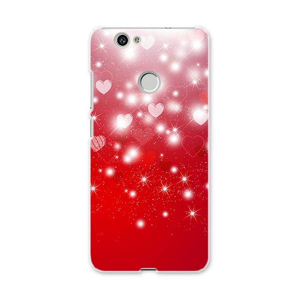 NOVA huawei nova ファーウェイ ノヴァ simfree SIMフリー スマホ カバー ケース スマホケース スマホカバー PC ハードケース ハート　赤　キラキラ ラブリー 000256