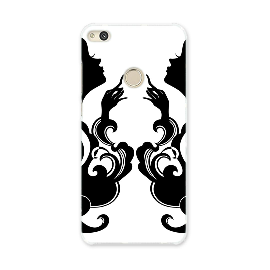 NOVA LITE huawei novalite simfree SIMフリー スマホ カバー ケース スマホケース スマホカバー PC ハードケース イラスト　シンプル　黒 ラブリー 004596