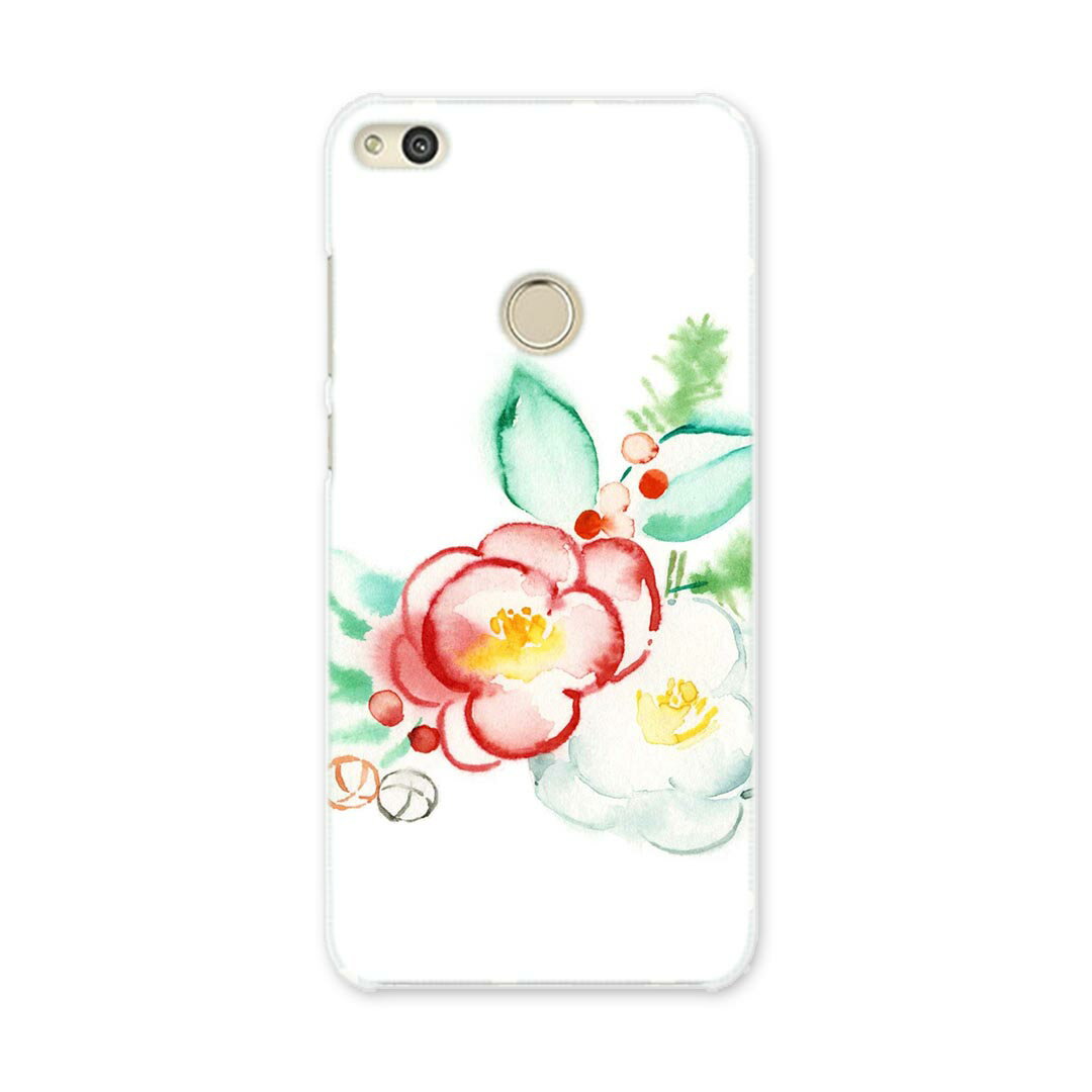 NOVA LITE huawei novalite simfree SIMフリー スマホ カバー ケース スマホケース スマホカバー PC ハードケース 花 椿 紅白 013574