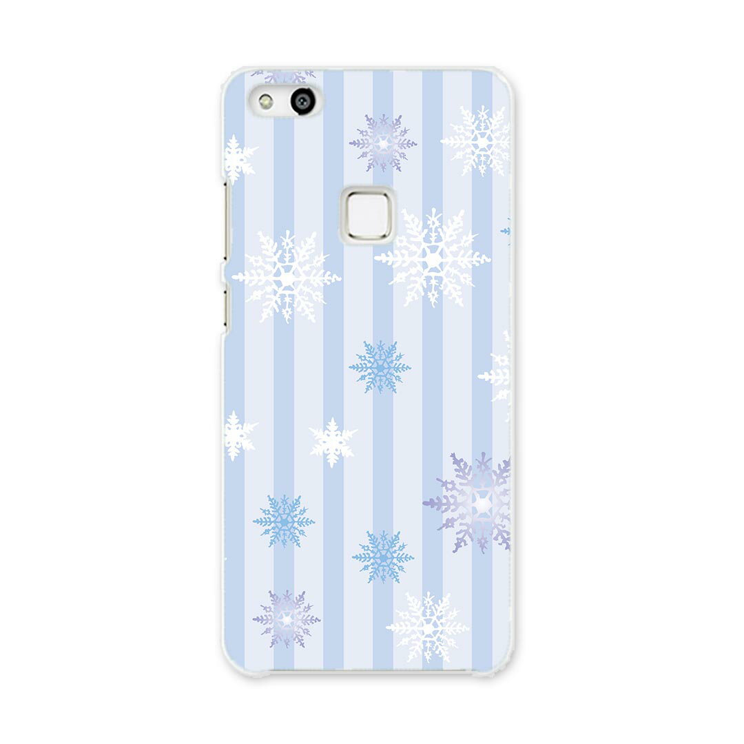 Huawei p10 lite ファーウェイ p10 ライト simfree SIMフリー スマホ カバー ケース スマホケース スマホカバー PC ハードケース 雪　結晶　ストライプ 012646
