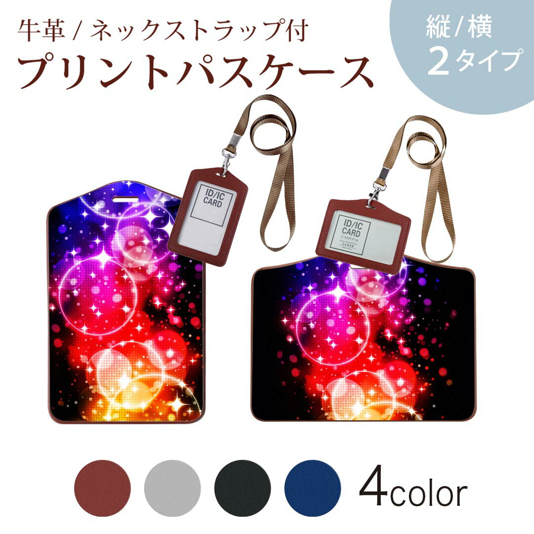 パスケース 定期入れ IC IDカード入れ グレー ブラック ブラウン ネックストラップ付 社員証入れ 通学 通勤 passcase 000043 カラフル　キラキラ