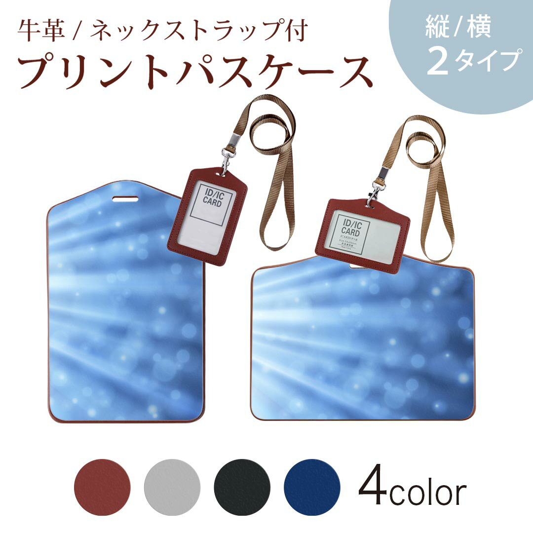 Leather - パスケース 定期入れ IC IDカード入れ グレー ブラック ブラウン ネックストラップ付 社員証入れ 通学 通勤 passcase 002160 シンプル　青