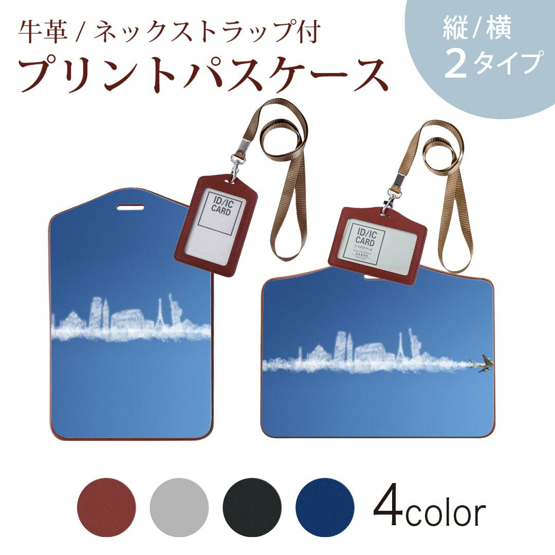 パスケース 定期入れ IC IDカード入れ グレー ブラック ブラウン ネックストラップ付 社員証入れ 通学 通勤 passcase 002768 空　乗り物　飛行機