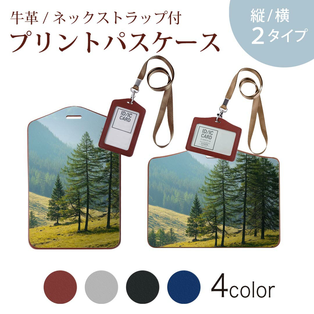 パスケース 定期入れ IC IDカード入れ グレー ブラック ブラウン ネックストラップ付 社員証入れ 通学 通勤 passcase 023604 景色　山　木