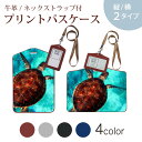 パスケース 定期入れ IC IDカード入れ グレー ブラック ブラウン ネックストラップ付 社員証入れ 通学 通勤 passcase 023766 カメ 海 写真