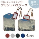 パスケース 定期入れ IC IDカード入れ グレー ブラック ブラウン ネックストラップ付 社員証入れ 通学 通勤 passcase 023894 山 写真 景色(4)