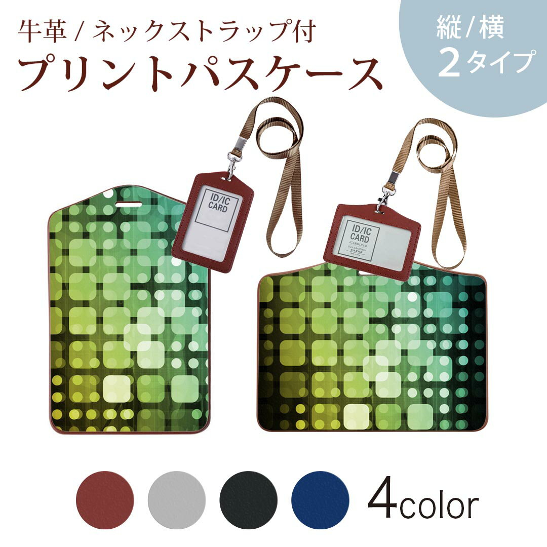 Commuter-Pass Holders, Pass Holders - パスケース 定期入れ IC IDカード入れ グレー ブラック ブラウン ネックストラップ付 社員証入れ 通学 通勤 passcase 004913 シンプル　緑　ドット